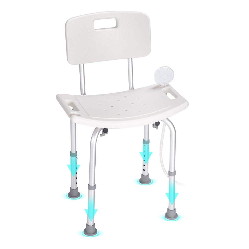 Shower Chair with Back, Height Adjustable Shower Stool, Non-Slip Bath Bench for Shower Tub, 350 Lbs Capacity price history on PriceWatchPro