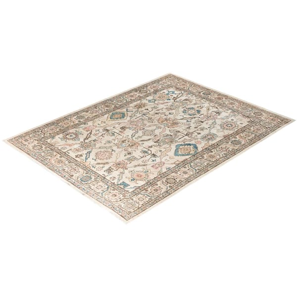 Serapi Ivory 9 ft. x 12 ft. Tribal Wool Indoor Area Rug
