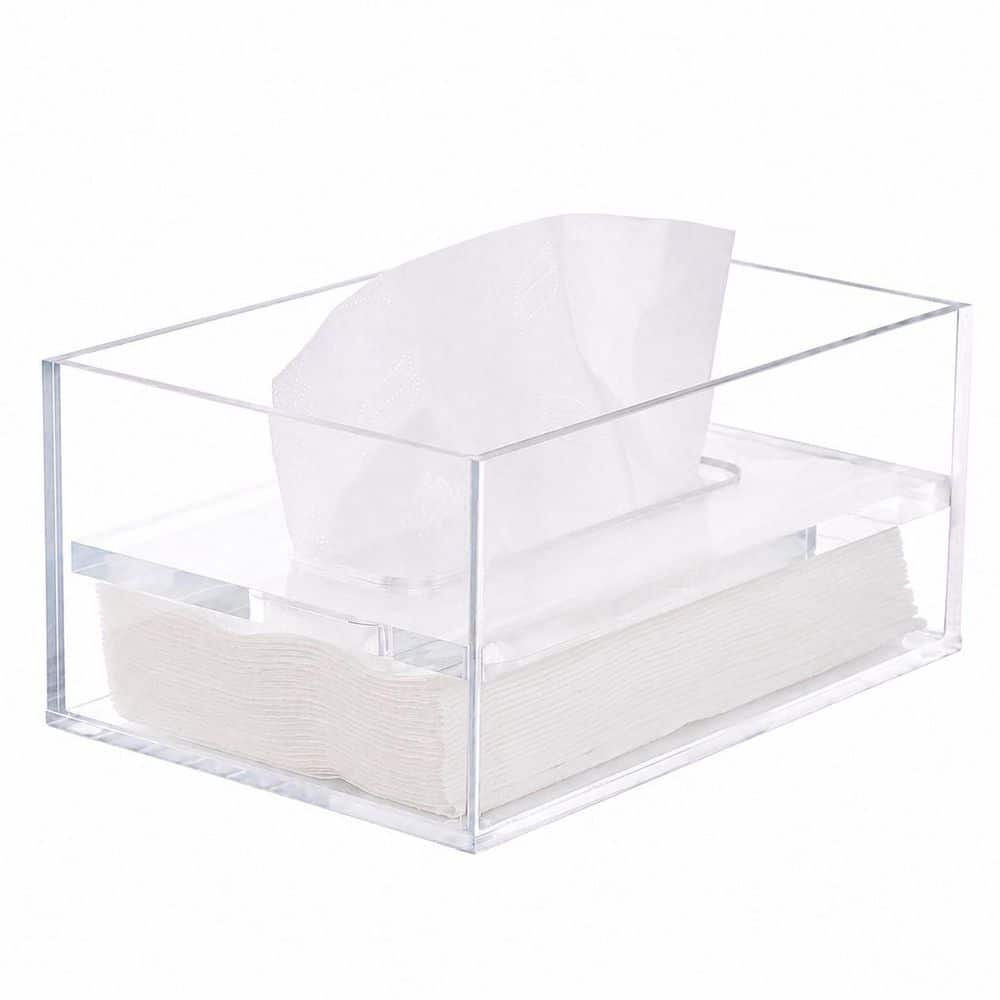 Clear Acrylic Tissue Box Cover with Top Lid, Rectangle Napkin Dispenser for Bathroom, Kitchen and Desk price history on PriceWatchPro
