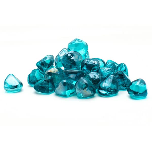 Margo Garden Products 20 lbs. Decorative Fire Glass Aqua Blue Diamonds