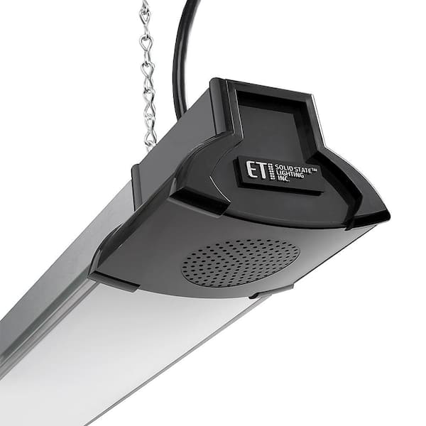 ETi 40 64-Watt Equivalent Integrated LED Nickel Shop Light with Bluetooth Speakers 3500 Lumens 4000K 54569143 - The Depot