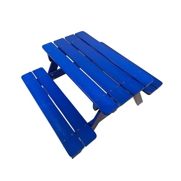 Children's Outdoor Solid Wood Dining Tables and Chairs in Blue