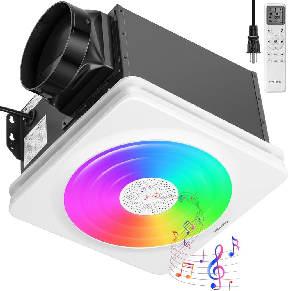 240 CFM Ceiling Bluetooth Speaker Bathroom Exhaust Fan with Humidity Sensor, RGB Lights, Remote Control price history on PriceWatchPro
