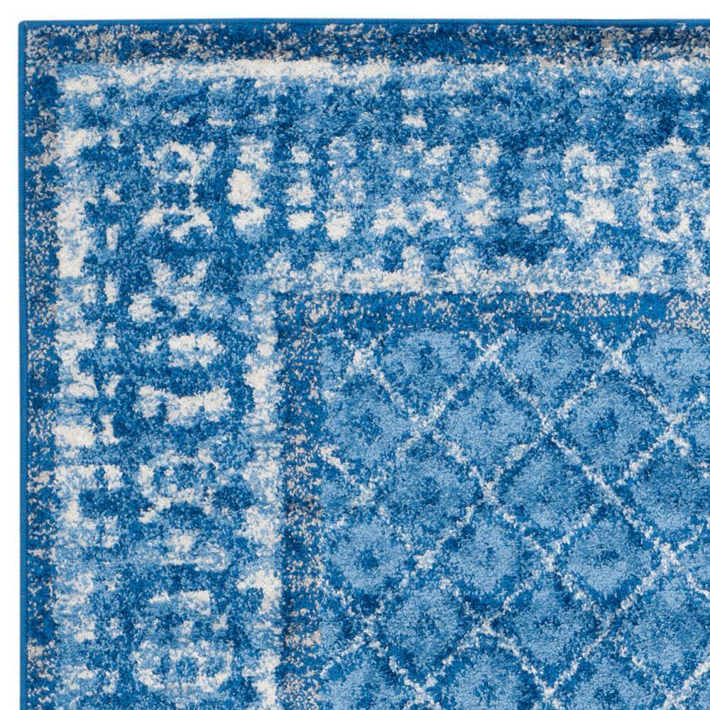 Adirondack Light Blue and Dark Blue Square Area Rug