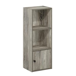 Luder 12 in. W French Oak 2-Shelf Bookcase with 1-Door