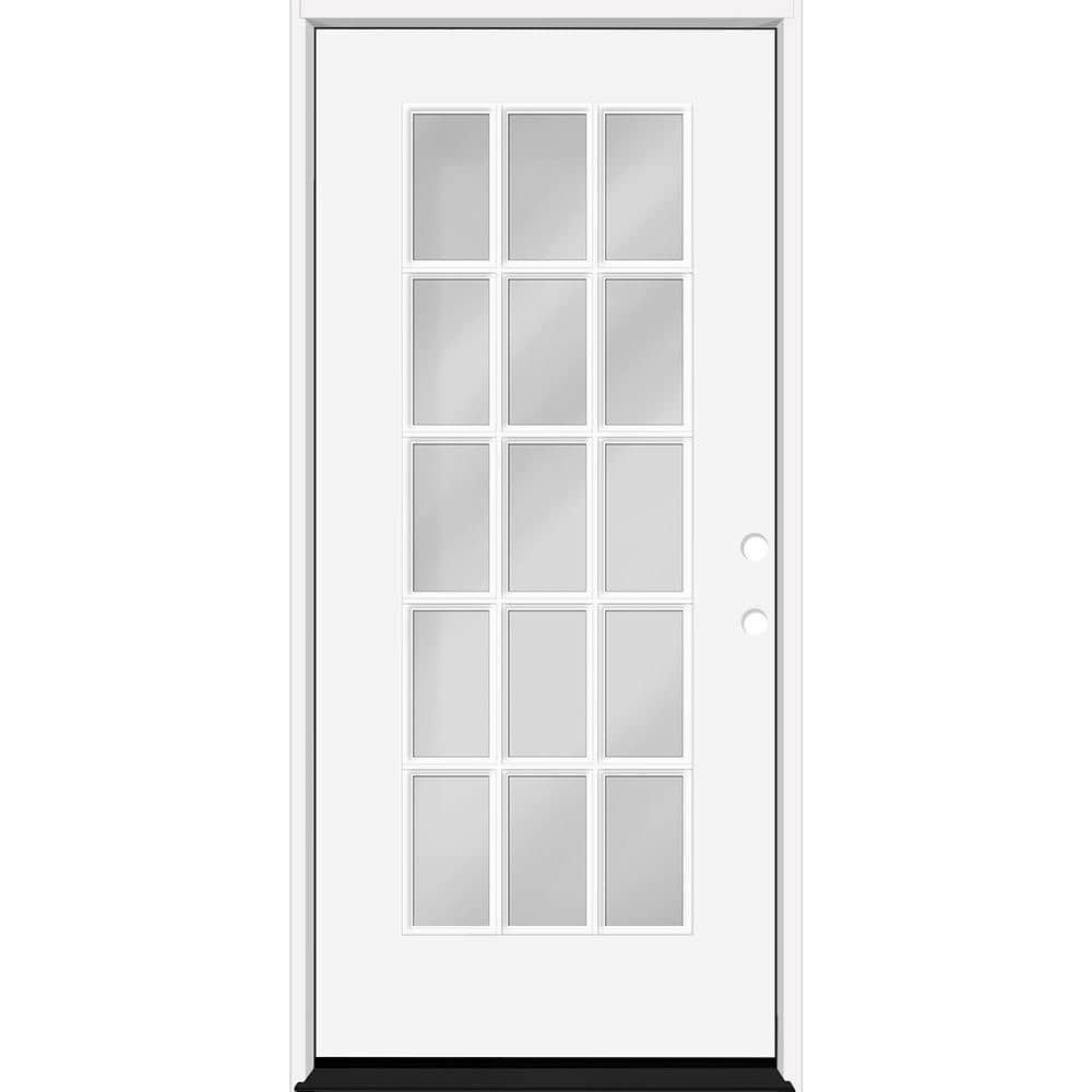 Reliant 32 in. x 80 in. FullLite 15L SDL Clear Glass LHIS Unfinished White Fiberglass Prehung Front Door w/4-9/16 Jamb price history on PriceWatchPro