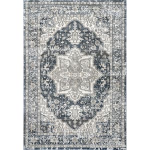 Darcie Traditional Medallion Blue 4 ft. x 6 ft. Indoor Area Rug