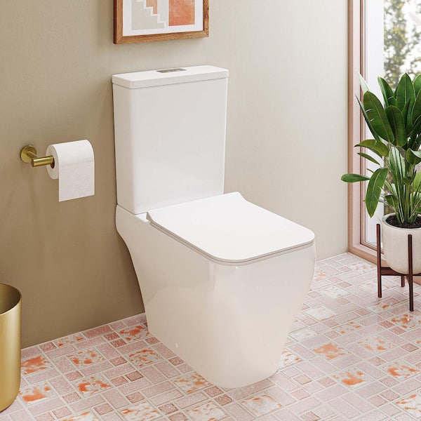 Nadar 2-Piece 1.6 GPF Dual Flush Square Toilet in White
