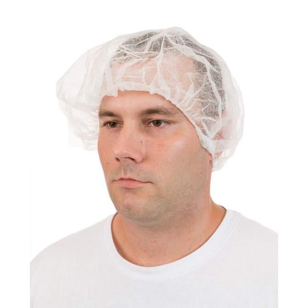 Lightweight 3 Pieces Breathable 21" Pleated White Hair Net Head Covers 