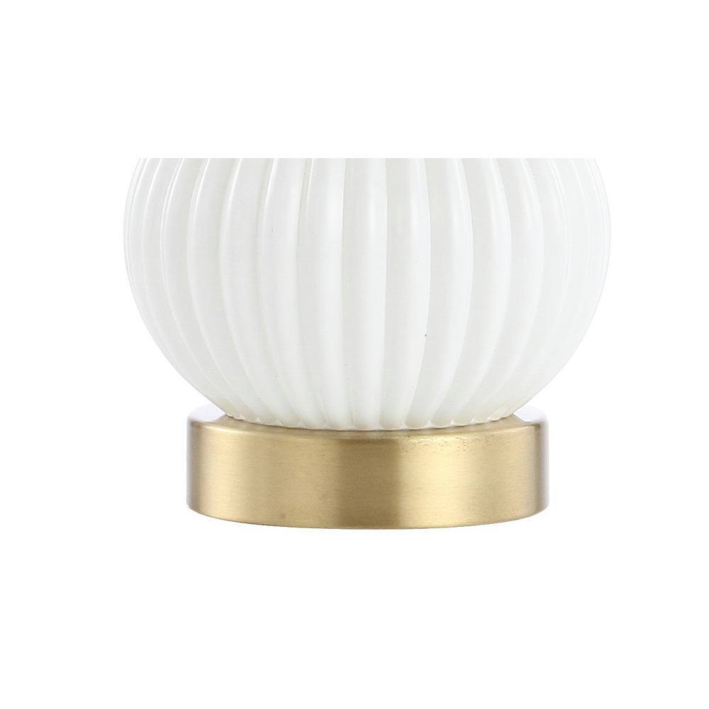 Daphne 20" White and Brass Ribbed Metal Table Lamp