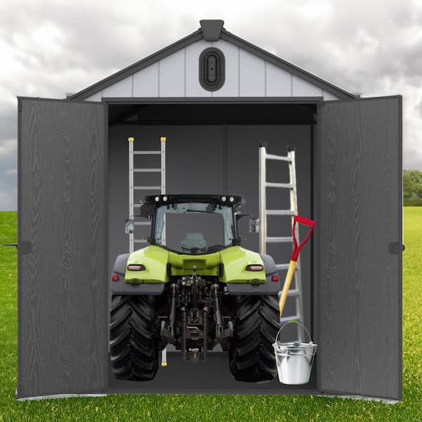 Oyezvary 6 ft. W x 8 ft. D Plastic Storage Resin Shed for Backyard