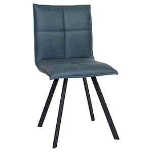 Wesley Peacock Blue Faux Leather Dining Chair