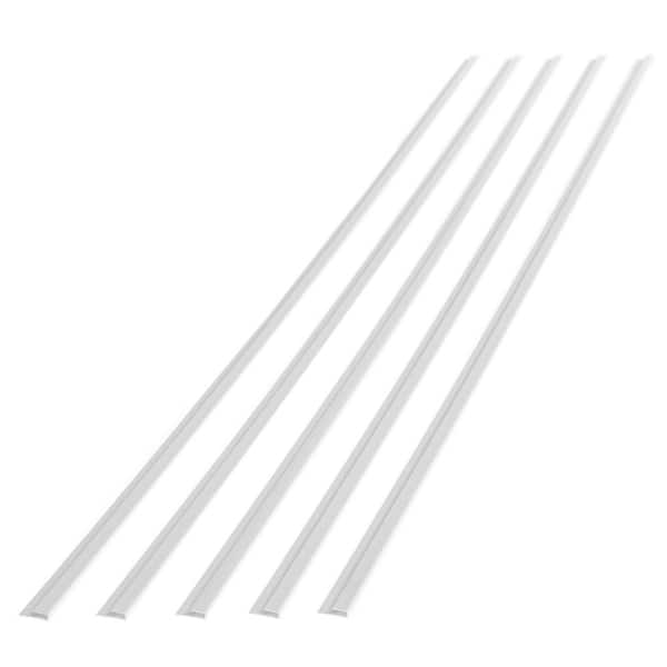 Matte White 47 in. Vinyl Backsplash Accessory J-Trim (5-Pack)