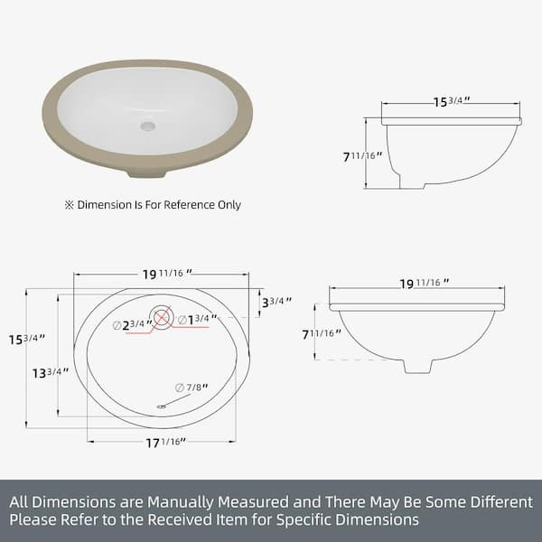 Boyel Living 13 in. x 11 in. Bathroom Ceramic Sink Oval Lavatory Undercounter in White, Boyel Living 13 in. x 11 in. Bathroom Ceramic Sink Oval Lavatory Undercounter in White,
