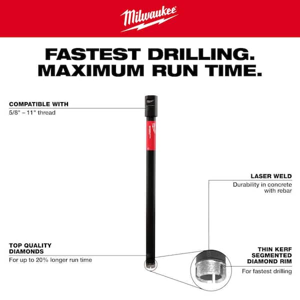 Milwaukee 1-1/2 in. Diamond Ultra Wet Core Bit 48-17-5015 - The