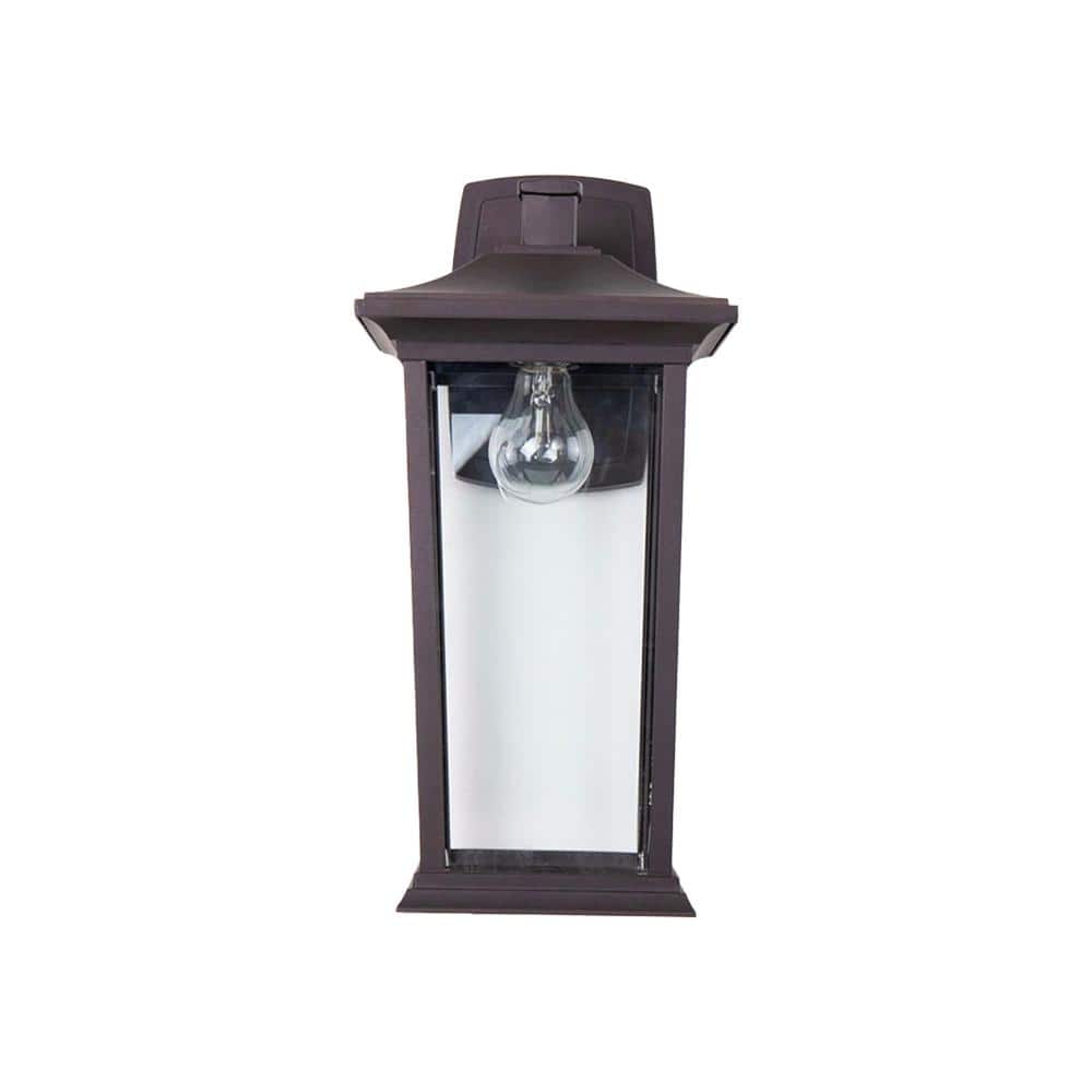 Elegant Modern 17" Bronze and Black Dimmable Sconce with Clear Glass