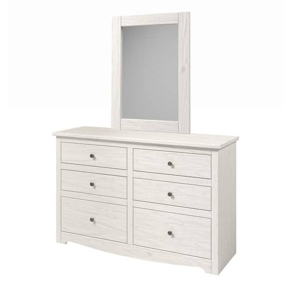 American Furniture Classics Pinecrafter Series Antique White 6-Drawer ...