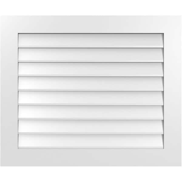 Ekena Millwork 36" x 30" Rectangular White PVC Paintable Gable Louver Vent Non-Functional
