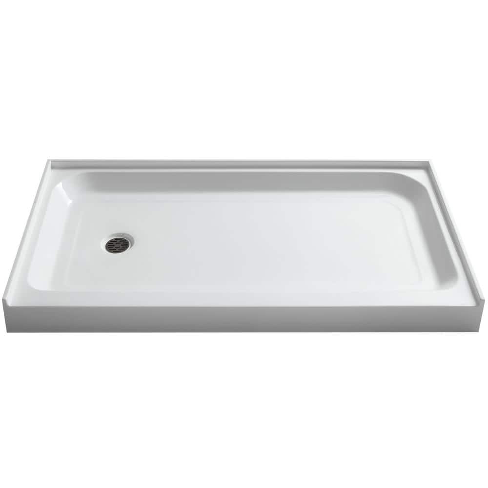 Tiers Base Series 32 in. L x 60 in. W Alcove Shower Shower Pan Base with Le