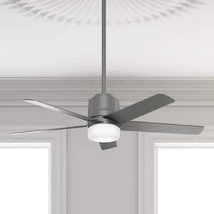 Stylus 52 in. Indoor Matte Silver Smart Ceiling Fan with Light and Remote Control