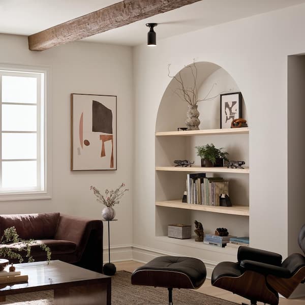 Sisu 5 in. 1-Light Black Hallway Modern Semi-Flush Mount Ceiling Light