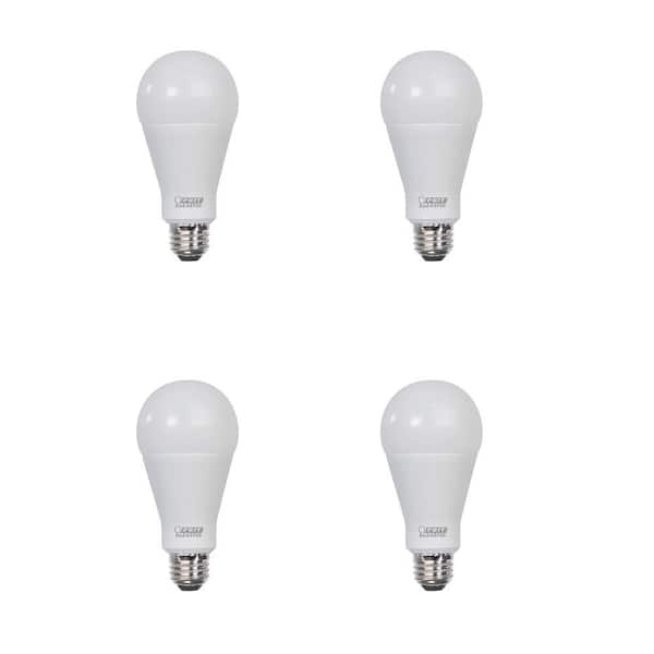 Feit Electric 300-Watt Equivalent A23 Non-Dimmable High Brightness Frosted E26 Medium Base LED Light Bulb Bright White 3000K (4-Pack)