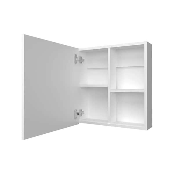 White 19.7 in W x 21.1 in. H Modern Rectangle Particle Board Framed Mirror Wall Mirror Bathroom Vanity Mirror