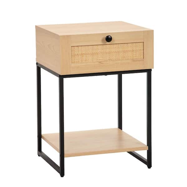 Donason 1-Drawer Natural Nightstand Set of 2 (15.75 in. L x 15.63 in. W x 23.23 in. H)