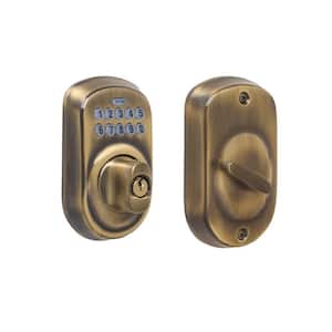 Plymouth Antique Brass Keypad Electronic Door Lock Deadbolt