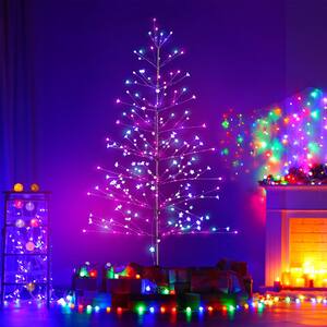 7 ft. Pre-Lit LED Artificial Indoor/Outdoor Decorative Bare Branch Lighted Tree with 280 RGB LEDs and 52-Function Remote