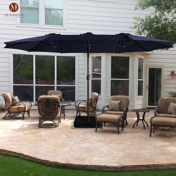 15 ft. Steel Double Sided Patio Umbrella, Rectangular Large