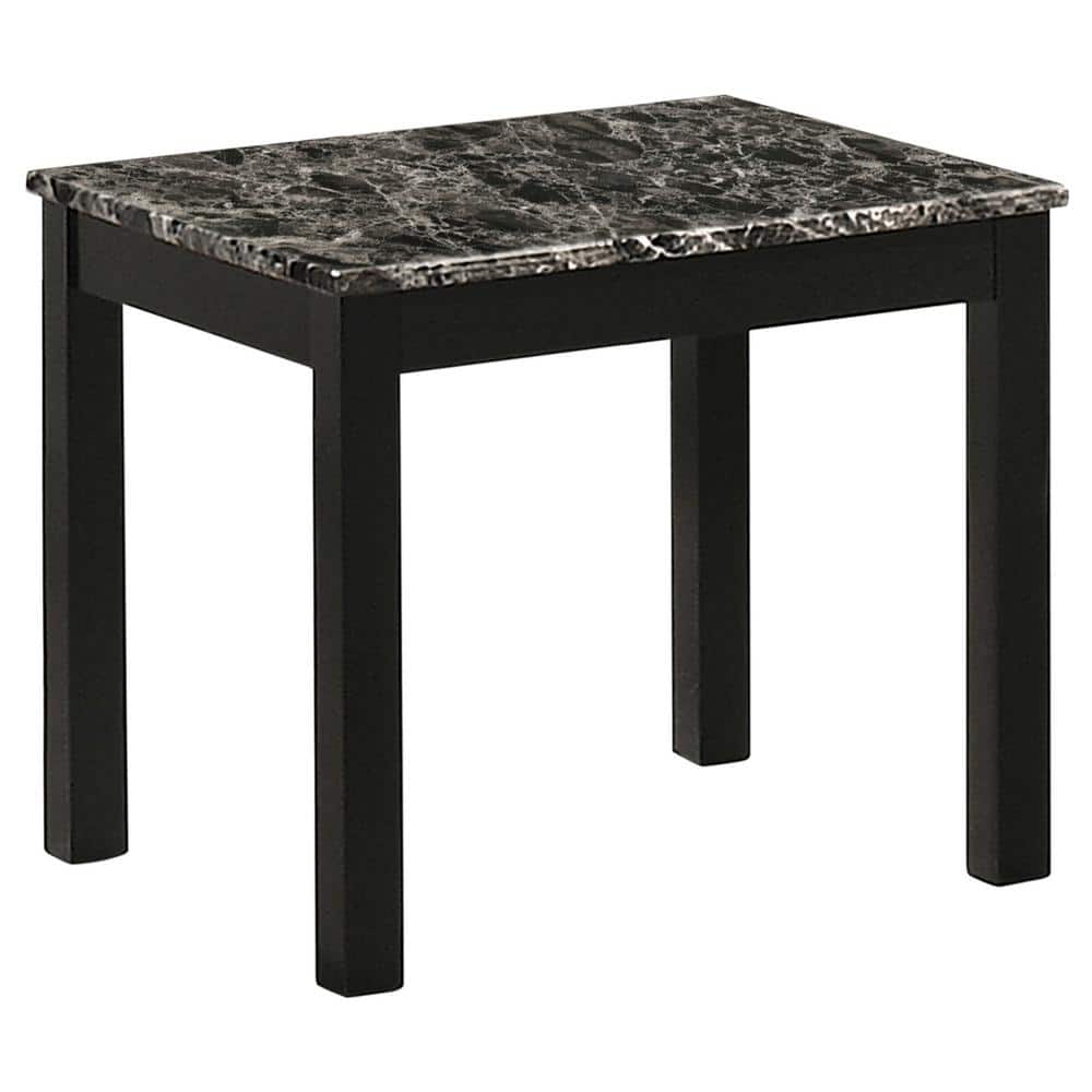 Black Faux Marble 3-Piece Rectangular Occasional Table Set