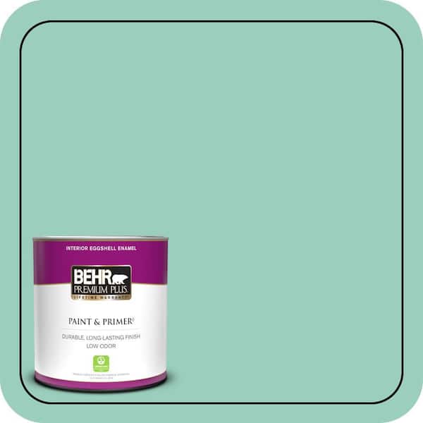 BEHR PREMIUM PLUS 1 qt. Home Decorators Collection #HDC-SM14-6 Thermal Aqua Eggshell Enamel Low Odor Interior Paint & Primer