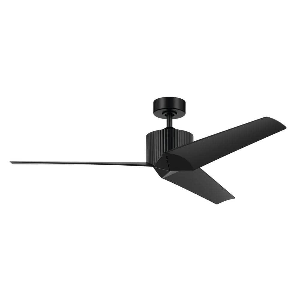 KICHLER Almere 56 in. Indoor Satin Black Downrod Mount Ceiling Fan with Wall Control 330130SBK