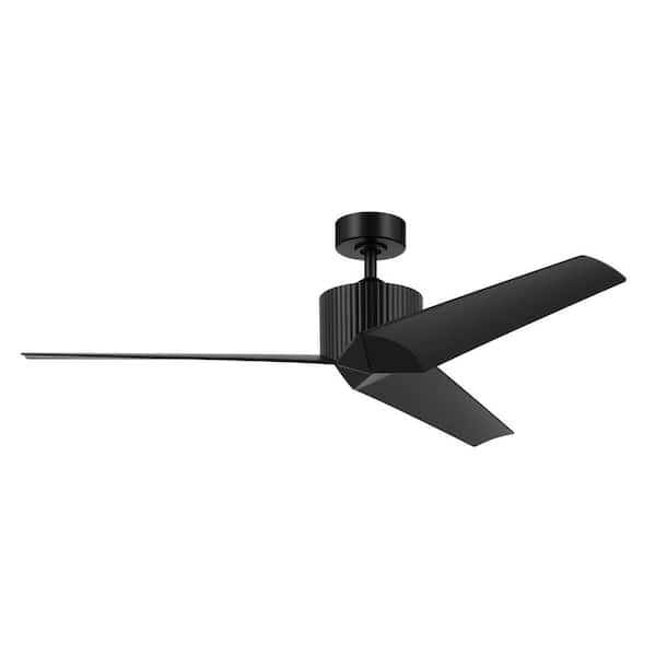 KICHLER Almere 56 in. Indoor Satin Black Downrod Mount Ceiling Fan with Wall Control Included for Bedrooms or Living Rooms