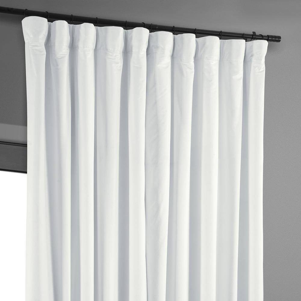 Primary White Velvet Blackout Curtain Panel 100 x 96 Inches