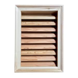 12 in. x 24 in. Rectangular Cedar Wood Built-In Screen Vent with Brickmould Trim Gable Vent