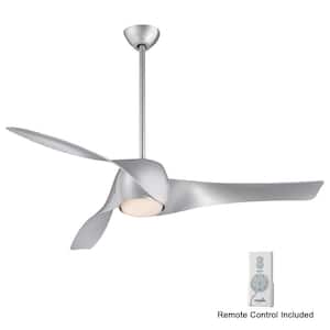 Artemis 58 in. Integrated LED Indoor Silver Ceiling Fan with Light and Remote Control