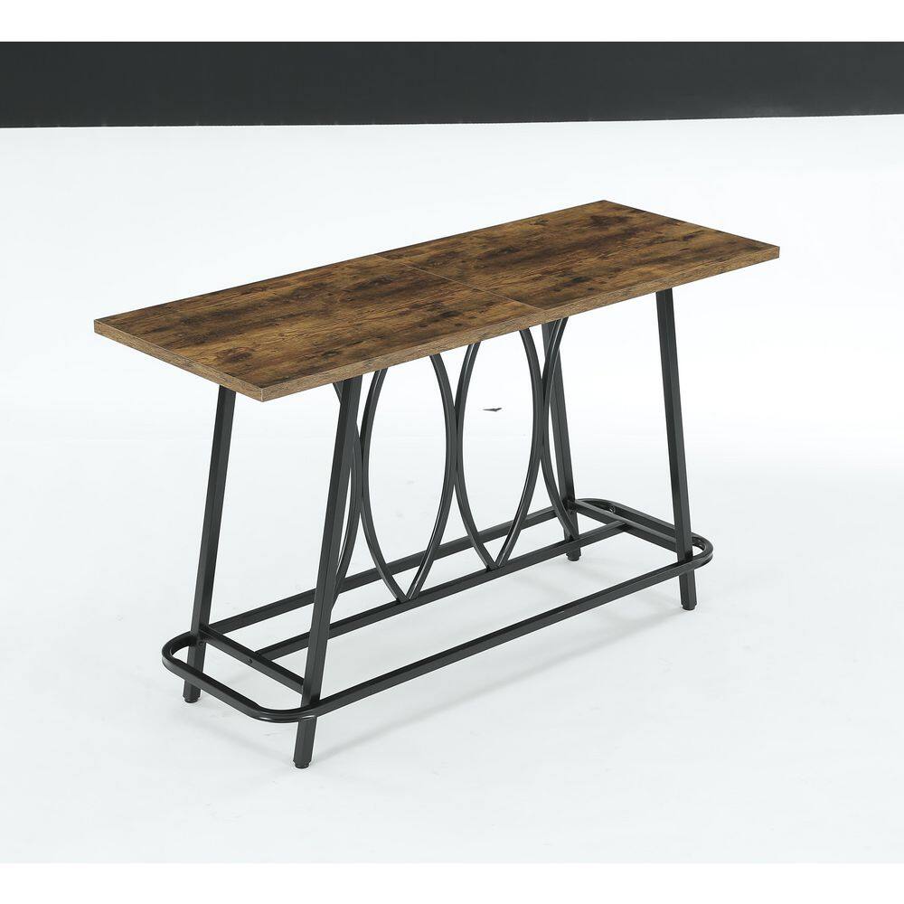 Adan 37.4 in. H Rectangle Wood Large Bar Corner Mini Unit Pub Simple Kitchen Dining Table Furniture Sturdy Metal Frame price history on PriceWatchPro