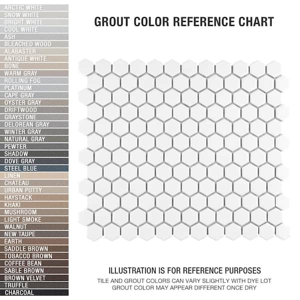 Merola Tile - Metro 1 in. Hex Matte White 10-1/4 in. x 11-7/8 in. Porcelain Mosaic Tile (8.6 sq. ft. /Case)