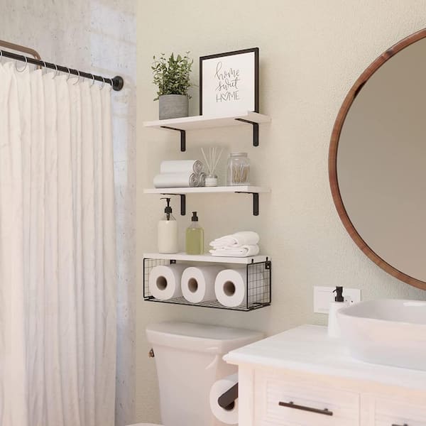 Behind the toilet towel shelf sale