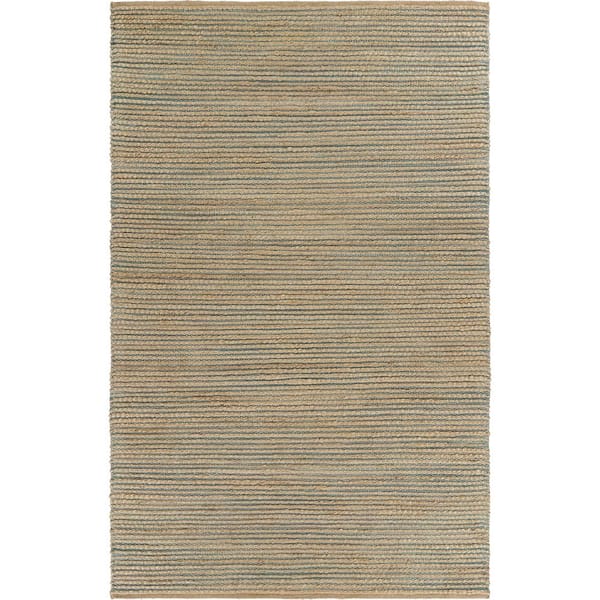 Unbranded Classic Hand-Woven Indoor  Tan/Blue 5 ft. x 7 ft. 9 in. Area Rug