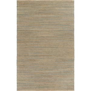 Classic Hand-Woven Indoor LR03378  Tan/Blue 5 ft. x 7 ft. 9 in. Area Rug