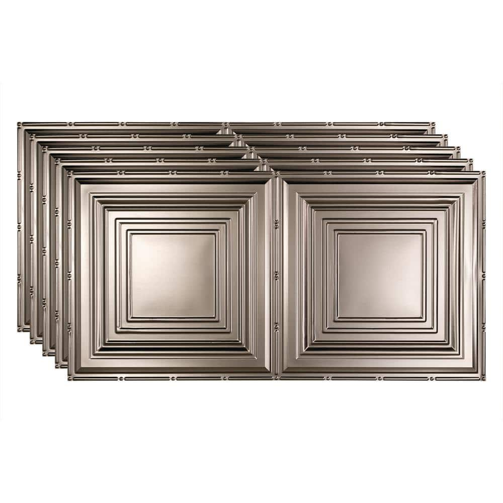 https://images.thdstatic.com/productImages/baf9a944-0c04-4afc-9771-395da8347a34/svn/brushed-nickel-fasade-surface-mount-ceiling-tiles-pg5229-64_1000.jpg