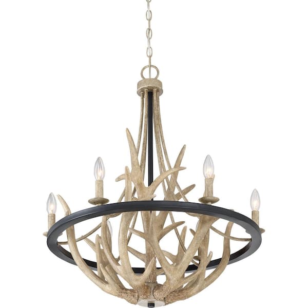 Journey 6-Light Earth Black Bowl-Style Chandelier