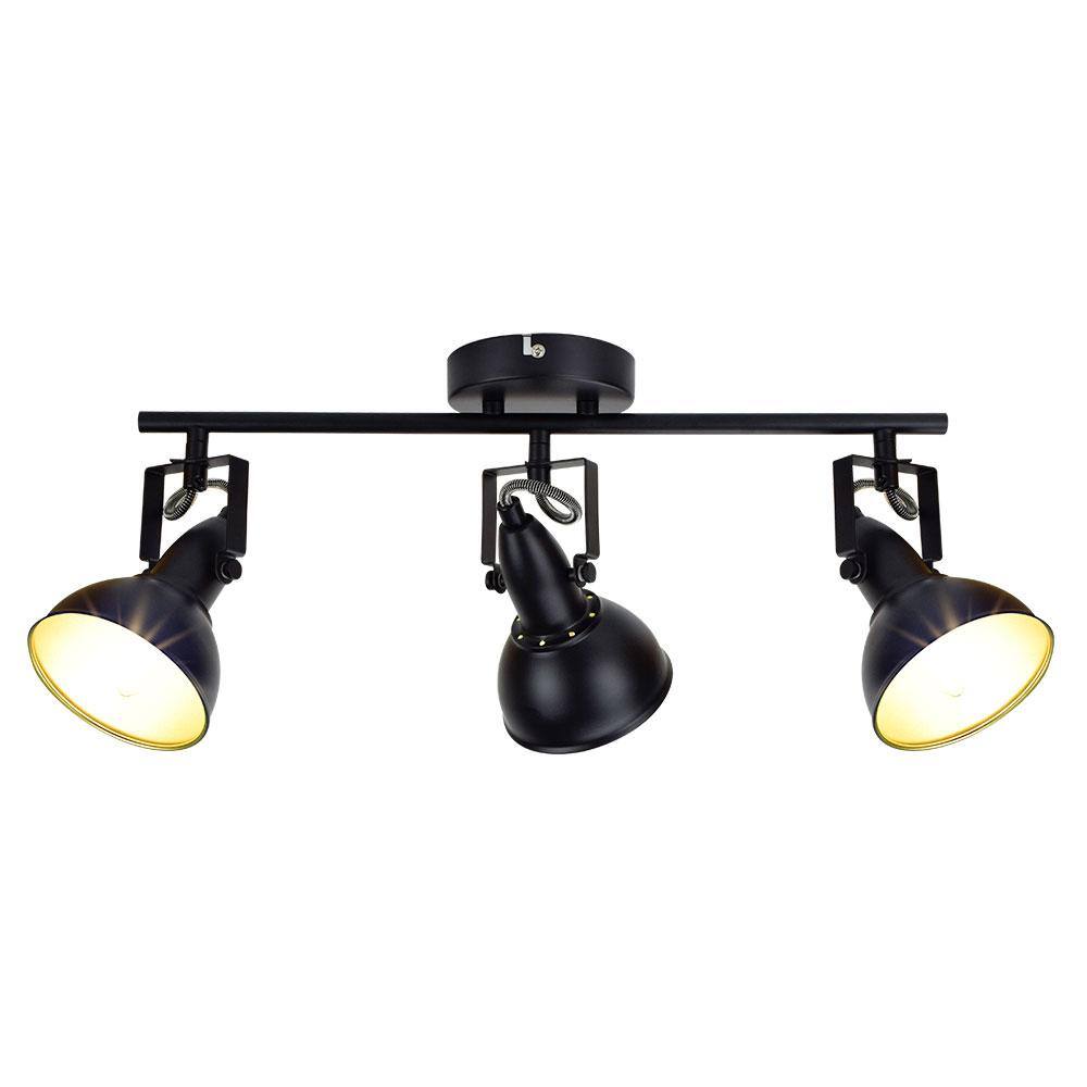 Depuley 2 ft. Black E12 Base 3-Light Flush Mount Hard Wired Track ...