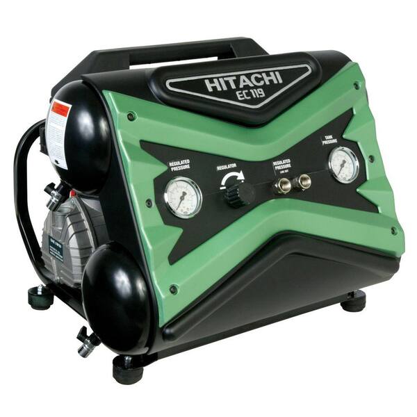 Hitachi 4 gal. 1.6 HP Side Stack Air Compressor with 8 oz. Synthetic Oil and Dipstick
