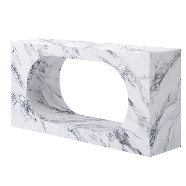 Acme Furniture Fritzy 59 in. Engineered Stone Finish Marble Console Table with No Additional Features