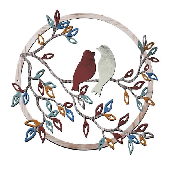 Unbranded 1-Piece Silhouette Bird Art Decor 11.8 in. x 11.8 in. Metal Work, Vintage Color