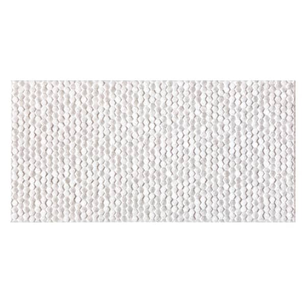 Jeffrey Court Take Home Tile Sample - Retreat White 3 in. x 6 in. Glossy Textured Ceramic